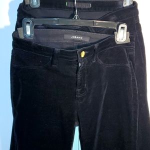 JBrand Black Velvet Mid -Rise Boot Legg Pants